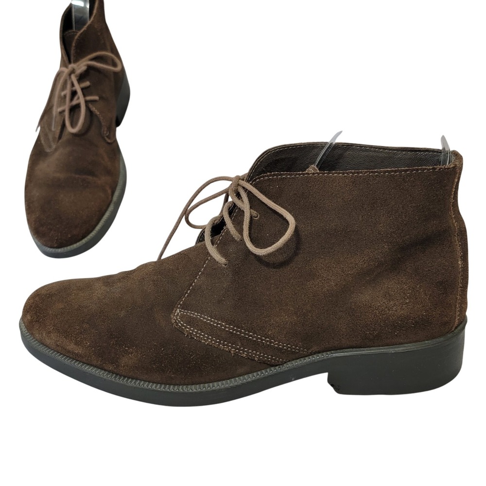 Imac Mens Brown Suede‎ Leather Desert Chukka Boots Made In Italy Size 44 10.5